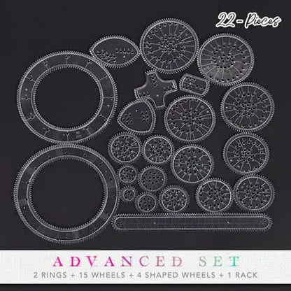 22-Piece Spiral Ruler Set – Creative Drawing Made Systematic