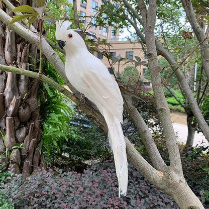 Decorative Parrot Garden Ornament – Lifelike Bird Figurine with Feathers