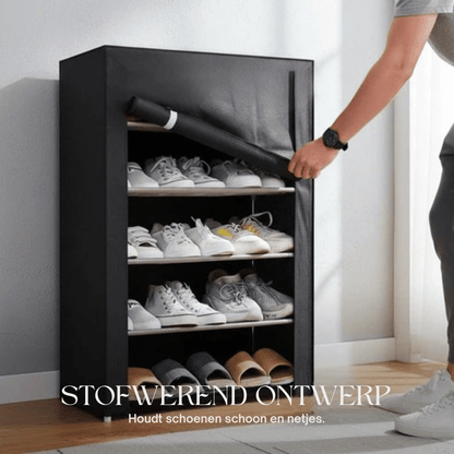 Shoe Cabinet with Fabric Cover and Steel Frame – 6 or 8 Tiers