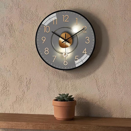 Silent Wall Clock, Ø 20 cm – Glass Cover & Metal Hands, No Ticking