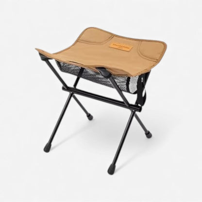 Folding Camping Stool – Portable Outdoor Seat with Mesh Storage Tray
