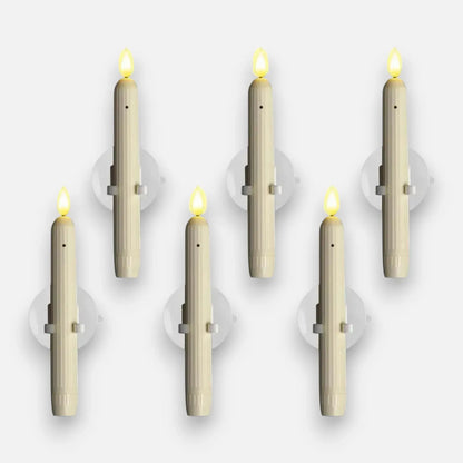 Set of 6 LED Window Candles with Dusk Sensor – Realistic Warm-White Flickering Flame for Cozy Evenings