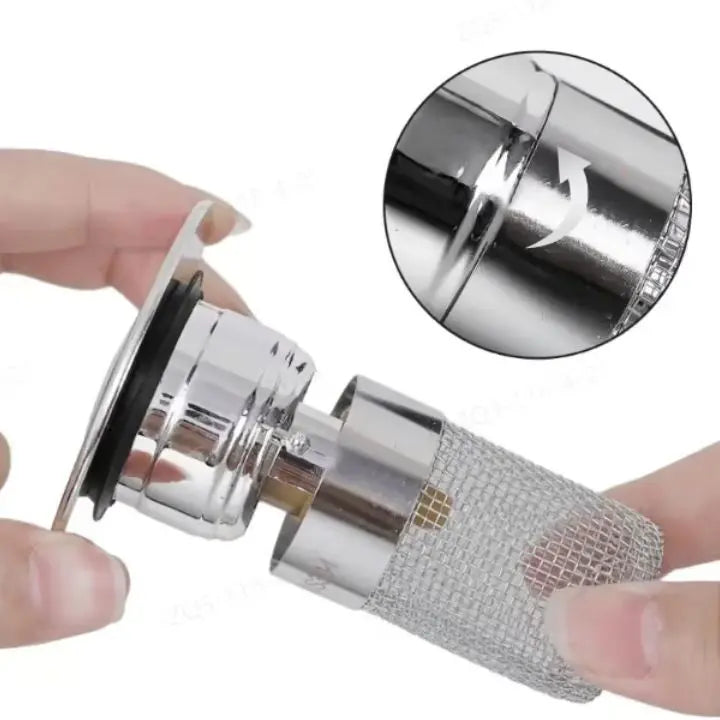 Anti-Clog Drain Strainer with Pop-Up Function