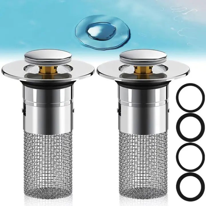 Anti-Clog Drain Strainer with Pop-Up Function