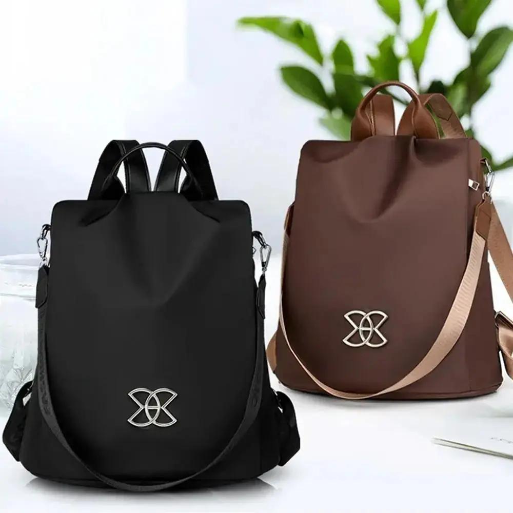 Anti-Theft Backpack – 3 Carrying Options, Water-Repellent, Brown & Black