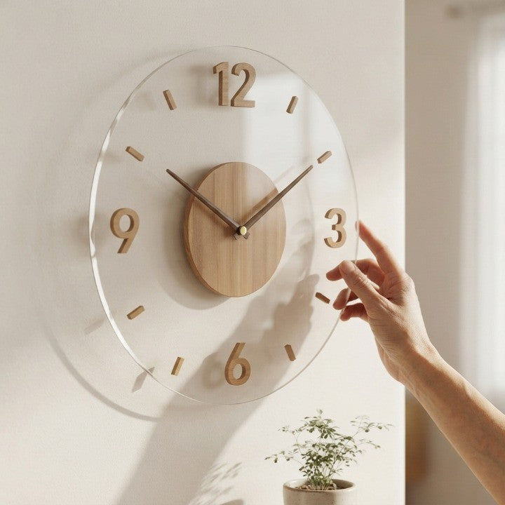 Silent Wooden Wall Clock – Minimalist Design for Any Room