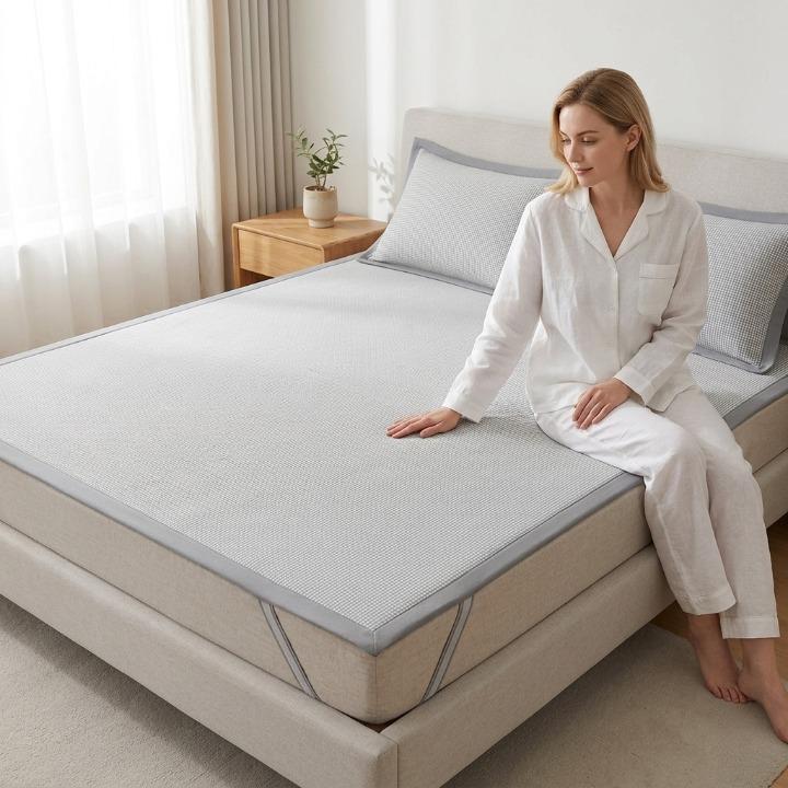 Cooling Mattress Protector Set – Ice Silk Fiber, 5 Sizes, Washable