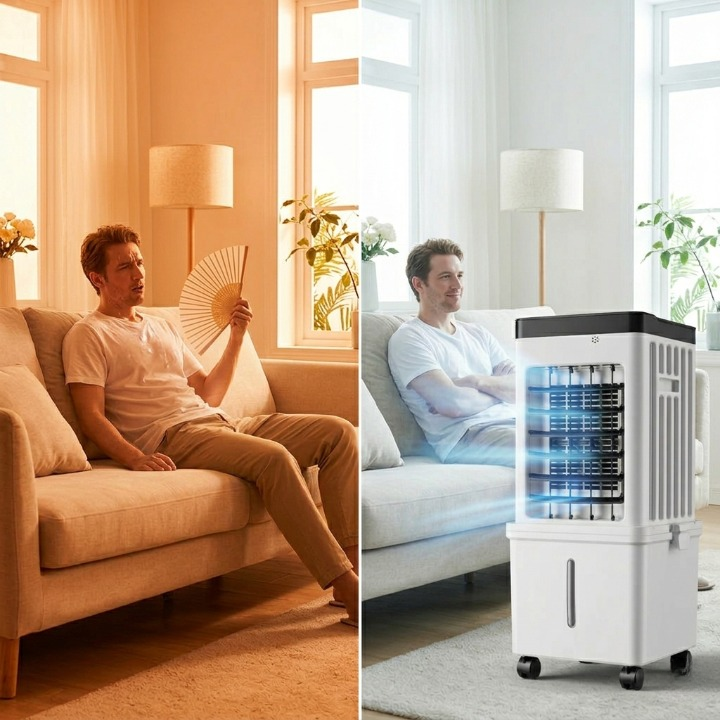 3-in-1 Air Cooler with 15L Water Tank — Cool, Humidify, Purify