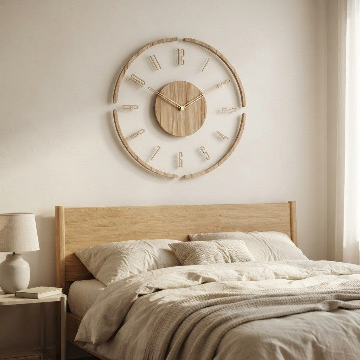Silent Wooden Wall Clock – Minimalist Design for Any Room