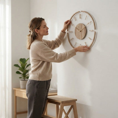 Silent Wooden Wall Clock – Minimalist Design for Any Room