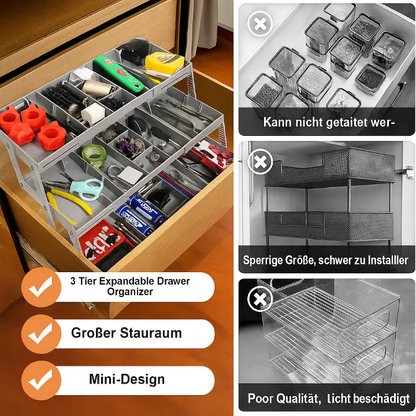 Smart 3-Tier Drawer Organizer – Expandable & Space-Saving for Standard Drawers