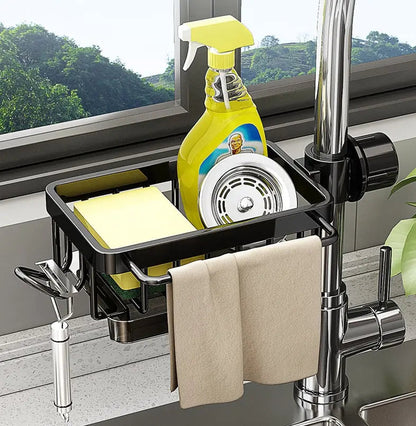 Organizer for Kitchen Faucets – Aluminum Design to Prevent Rust and Keep Things Tidy