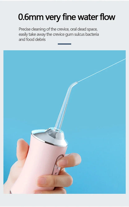 Portable Water Flosser with 4 Cleaning Heads