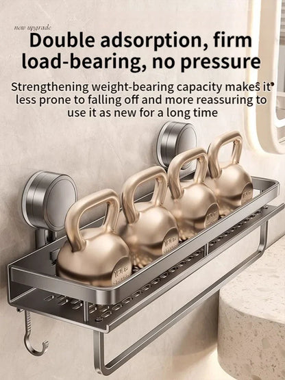 Suction Cup Bathroom Shelf – Drill-Free Wall Mounting in 3 Sizes