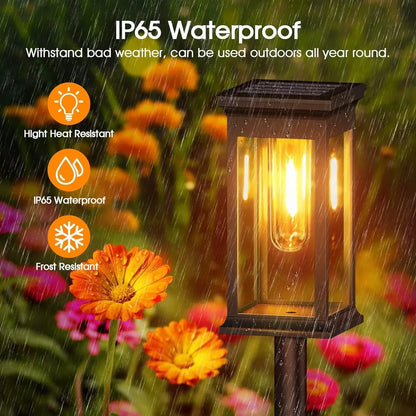 Solar Pathway Light in Lantern Design with Filament Look – Set of 2
