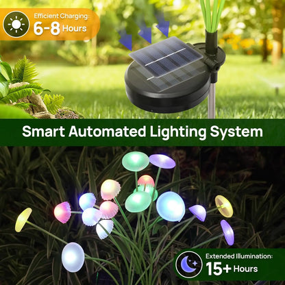 Solar Mushroom Light with 6 Swaying Light Heads – Set of 2