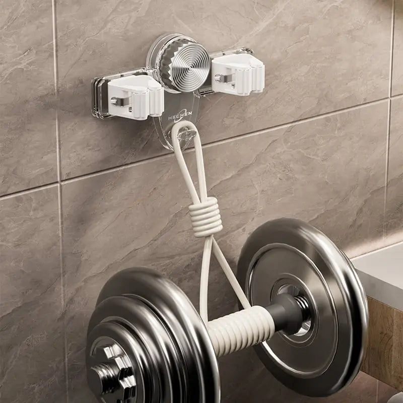Space-saving holder for brooms and tools – Quick to install, no drilling required
