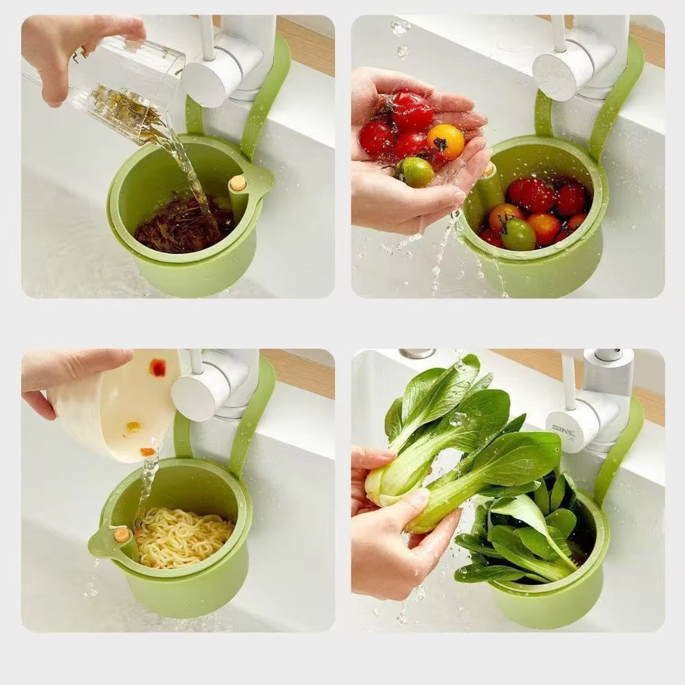 Hanging Drain Basket – Two-Part Filter System, One-Click Emptying