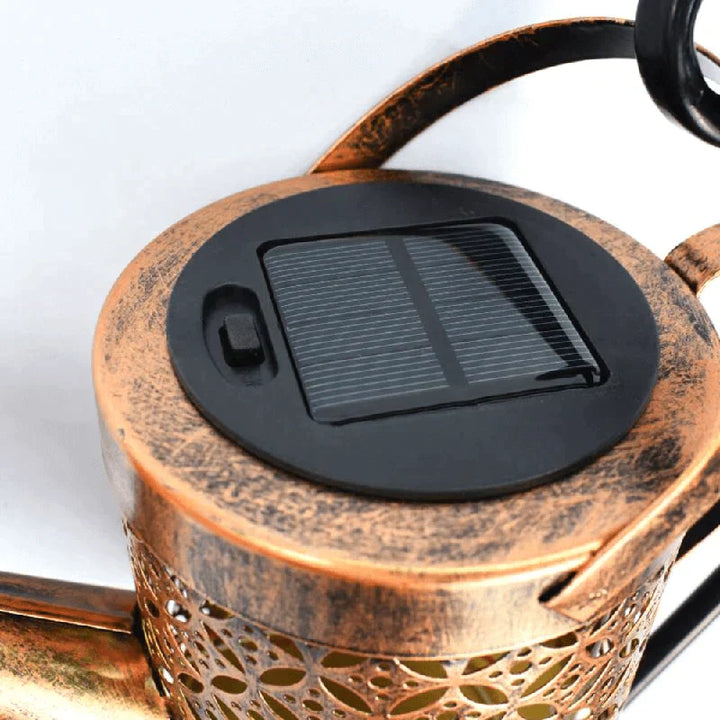 Solar-Powered Garden Lamp with Rain Sound – Watering Can Design