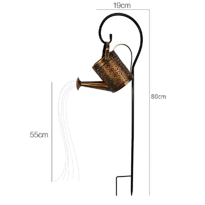 Solar-Powered Garden Lamp with Rain Sound – Watering Can Design