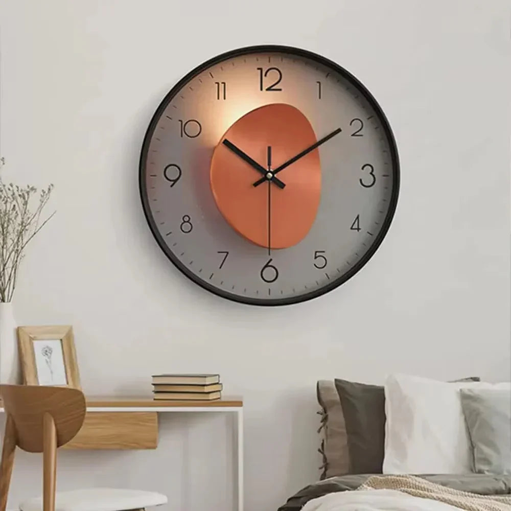 Silent Wall Clock, Ø 20 cm – Glass Cover & Metal Hands, No Ticking