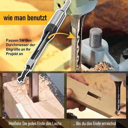 Wood Drill Bit Set for Square Holes – Precision Drill Bits, Stainless Steel