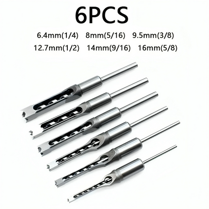 Wood Drill Bit Set for Square Holes – Precision Drill Bits, Stainless Steel