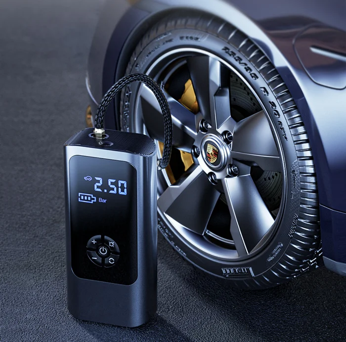 12V Cordless Tire Inflator with Battery – Dual Power for Car & Bike